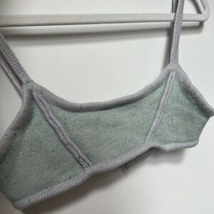 Guizio Rib Knit Exposed Seam Bra